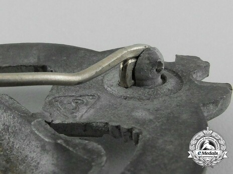 Panzer Assault Badge, in Silver, by Unknown Maker: AS in Triangle Detail