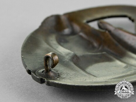 Panzer Assault Badge, in Bronze, by Unknown Maker: AS in Triangle Detail