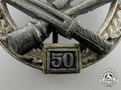 General Assault Badge, "50" Detail