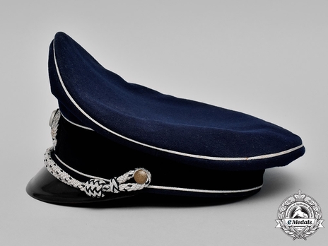 Reichsbahn Bahnpolizei/Bahnschutz Oberzugführer Visor Cap (Blue version) Left