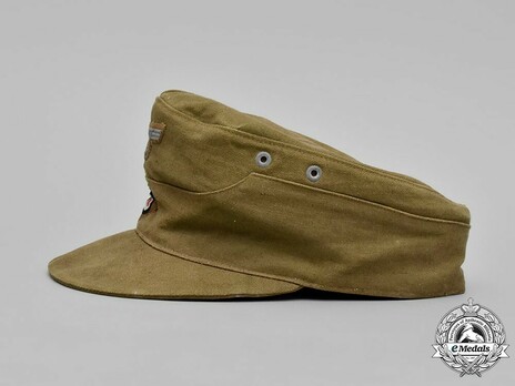 German Army NCO/EM's Tropical Visored Field Cap M43 without Soutache Left Side