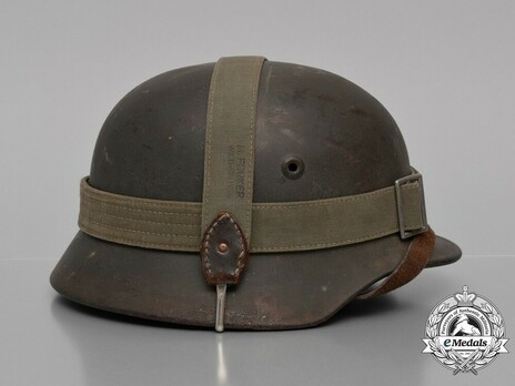 German Army Steel Helmet M40 (Camouflage Strap version) Right Side