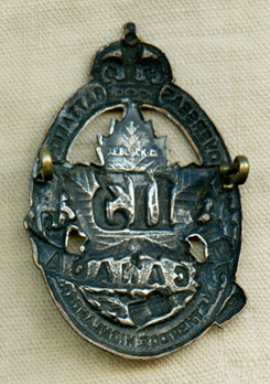 113th Infantry Battalion Officers Cap Badge Reverse