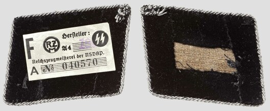 Allgemeine SS Pre-1942 Oberführer Collar Tabs Reverse