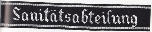 SS Sanitätsabteilung Cuff Title Obverse