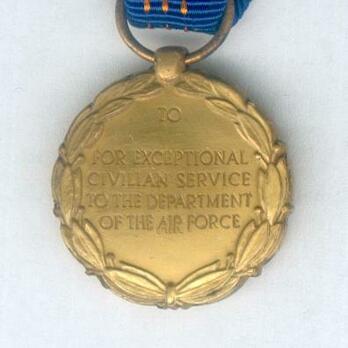 Miniature Department of the Air Force Decoration for Exceptional Civilian Service Reverse