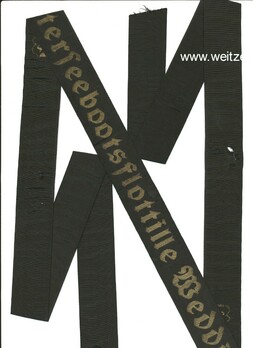 Kriegsmarine Unterseebootsflottille Weddigen Cap Tally Ribbon Obverse