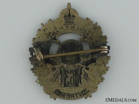 163rd Infantry Battalion Other Ranks Collar Badge Reverse