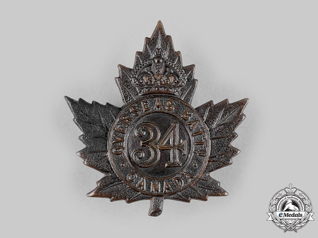 34th Infantry Battalion Other Ranks Cap Badge Obverse