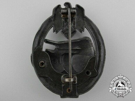 Panzer Assault Badge, "25", in Bronze (by G. Brehmer) Reverse