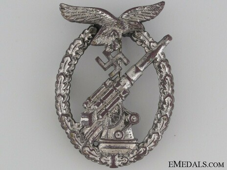 Luftwaffe Flak Badge, by G. Brehmer (in tombac) Obverse