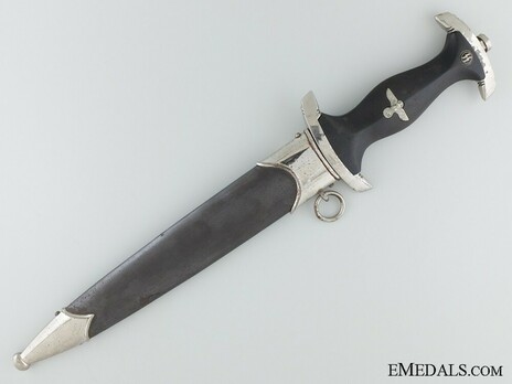 Allgemeine SS M33 RZM Marked Service Dagger (by Weyersberg, Kirschbaum & Cie) Obverse in Scabbard