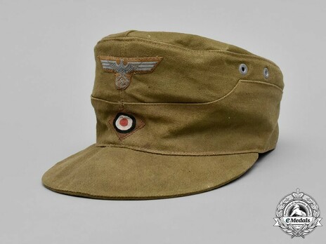 German Army NCO/EM's Tropical Visored Field Cap M43 without Soutache Profile