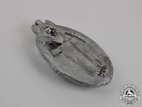 Panzer Assault Badge, in Silver, by H. Aurich Reverse