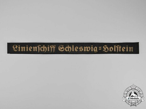 Kriegsmarine Linienschiff Schleswig-Holstein Cap Tally Ribbon Obverse