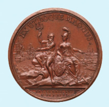 On the Death of Peter I, 1725 Medal (in copper)