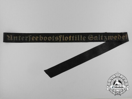 Kriegsmarine Unterseebootsflottille Saltzwedel Cap Tally Ribbon Obverse