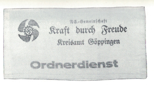 KdF Ordnungsdienst Armband (Ordnerdienst version) Obverse