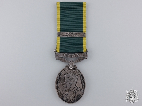 Silver Medal (for Indian Forces, with King George V effigy, with 1 clasp) Obverse