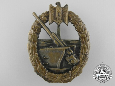 Coastal Artillery War Badge, by C. E. Juncker (in tombac) Obverse