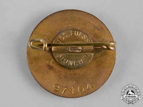 NSDAP Golden Party Badge, Small Version Reverse