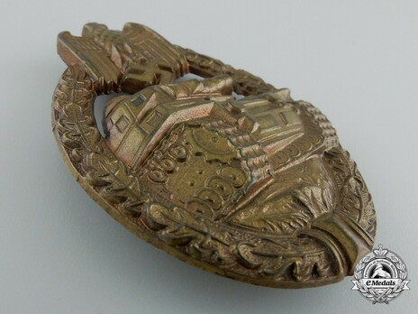 Panzer Assault Badge, in Bronze, by Schauerte & Höhfeld Obverse