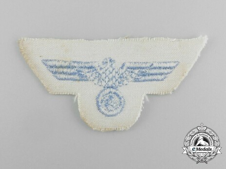 Kriegsmarine Blue On White Cloth Cap Eagle Insignia Reverse