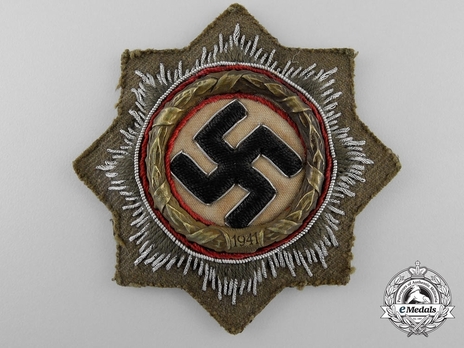 German Cross, in Gold, in Cloth, (Afrikakorps) Obverse