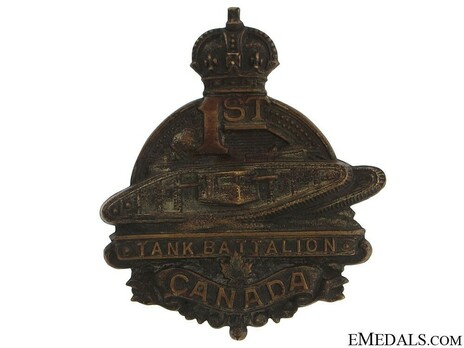 1st Tank Battalion Other Ranks Cap Badge Obverse