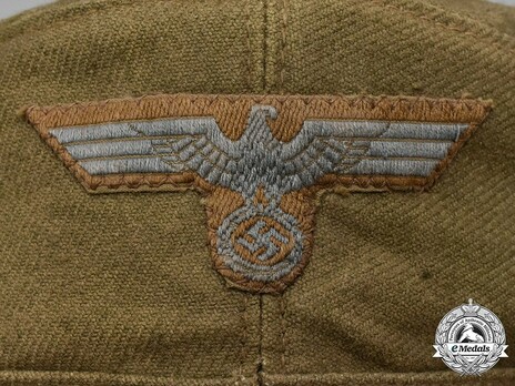 German Army NCO/EM's Tropical Visored Field Cap M43 without Soutache Eagle Detail