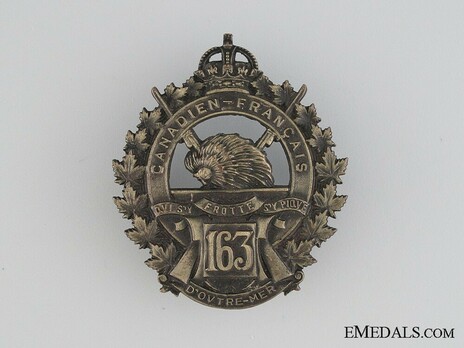 163rd Infantry Battalion Other Ranks Cap Badge Obverse