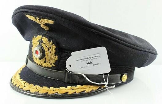 Kriegsmarine Blue Senior Officer Ranks Visor Cap Profile