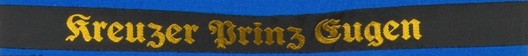 Kriegsmarine Kreuzer Prinz Eugen Cap Tally Ribbon Obverse