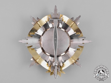Order of the Crown, Military Division, Type II, I Class Breast Star (with ORE ribbon) Reverse