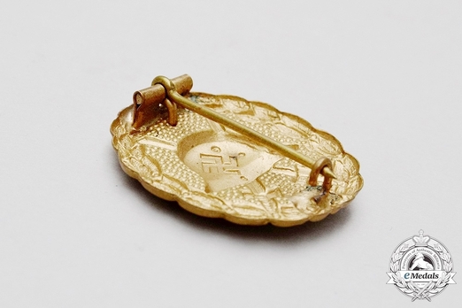 Wound Badge, in Gold Reverse