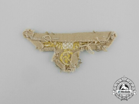 Afrikakorps Kriegsmarine Gold On Brown Cloth Cap Eagle Insignia Reverse