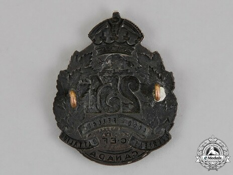 251st Infantry Battalion Officers Cap Badge Reverse