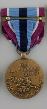 Humanitarian Service Medal Reverse