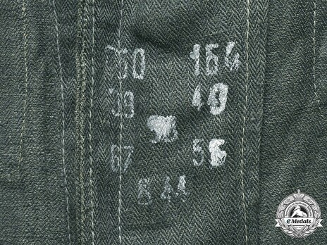 German Army Denim Field Tunic Without Pleats (EM version) Stamp Detail