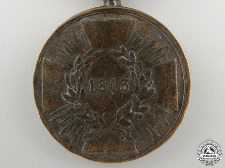 Commemorative War Medal, 1813-1815, for Combatants (1813, squared arms version) Reverse
