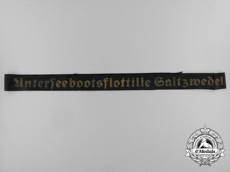 Kriegsmarine Unterseebootsflottille Saltzwedel Cap Tally Ribbon Obverse