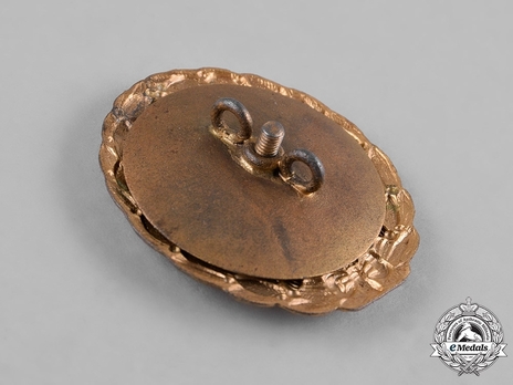 Wound Badge, in Gold (screwback) Reverse