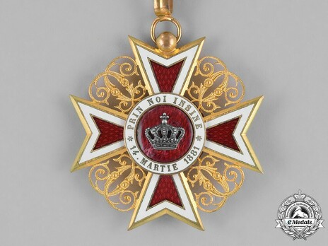 Order of the Romanian Crown, Type I, Civil Division, Commander's Cross Obverse