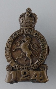 124th Infantry Battalion Officers Collar Badge Obverse