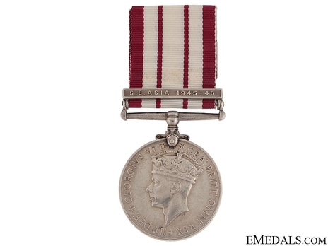 Silver Medal (with “S.E. ASIA 1945-46” clasp) (1949-1952) Obverse