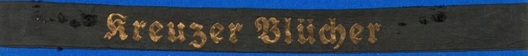 Kriegsmarine Kreuzer Blücher Cap Tally Ribbon Obverse