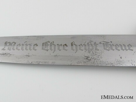 Allgemeine SS M33 Personalised Service Dagger (by Gottlieb Hammesfahr; numbered & named) Etching Detail