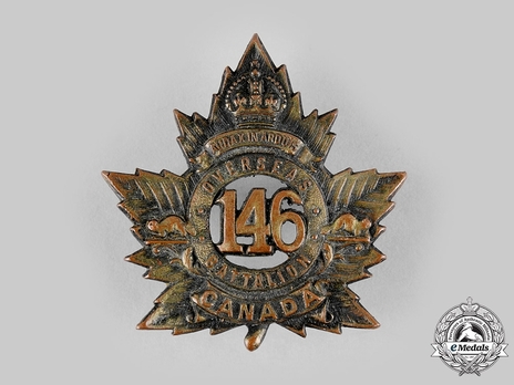 146th Infantry Battalion Other Ranks Cap Badge (Void) Obverse