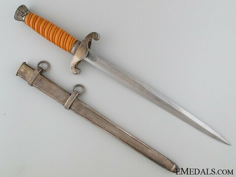 German Army E. & F. Hörster-made Early Version Officer’s Dagger Reverse with Scabbard