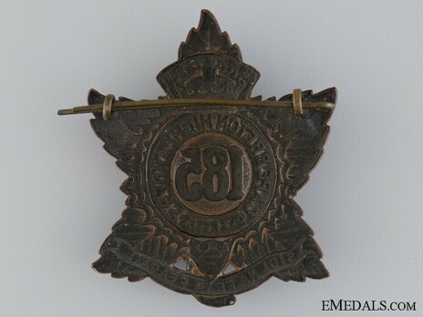 185th Infantry Battalion Other Ranks Cap Badge Reverse